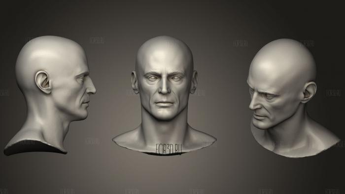 Скульптура мужской головы 03